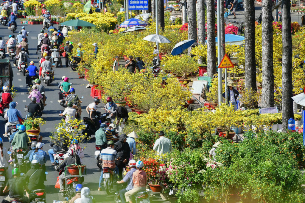 Người dân tấp nập mua hoa giảm giá ngày 29 Tết