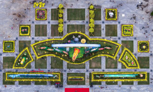 Cụm linh vật hình cung tên ở Quy Nhơn