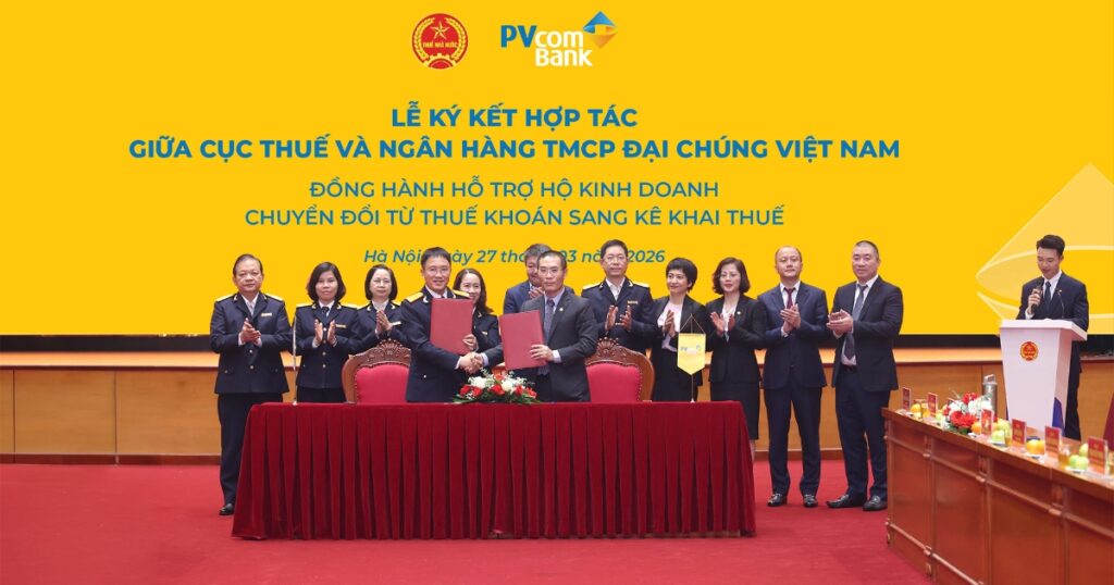 PVcomBank hợp tác với Cục Thuế hỗ trợ hộ kinh doanh kê khai thuế
