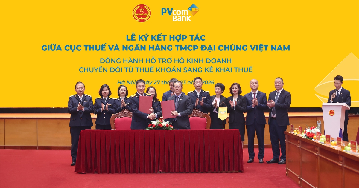 PVcomBank hợp tác với Cục Thuế hỗ trợ hộ kinh doanh kê khai thuế