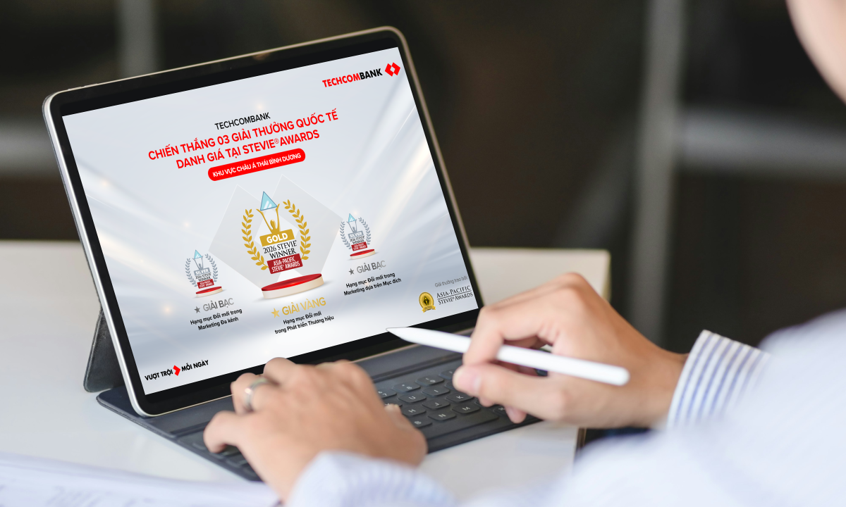 Techcombank giành 3 giải tại Stevie Awards 2026