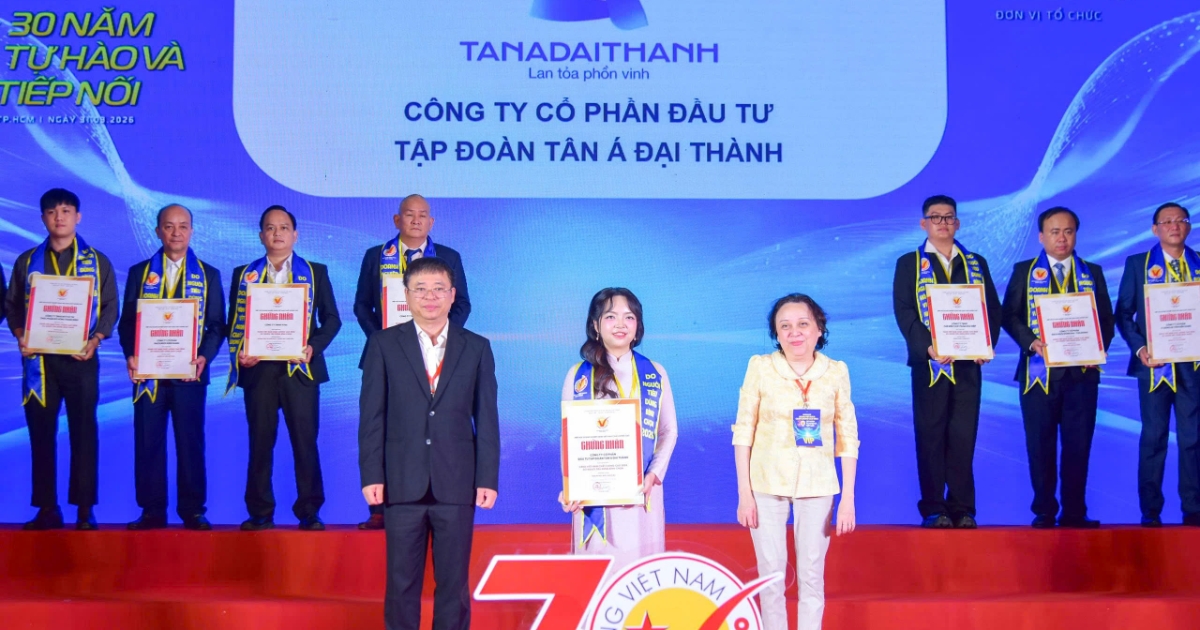 Tân Á Đại Thành: 20 năm liên tiếp được vinh danh Hàng Việt Nam chất lượng cao
