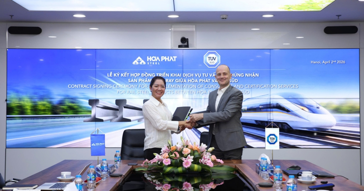Hòa Phát hợp tác với TÜV SÜD về kiểm định và chứng nhận chất lượng ray đường sắt theo tiêu chuẩn quốc tế