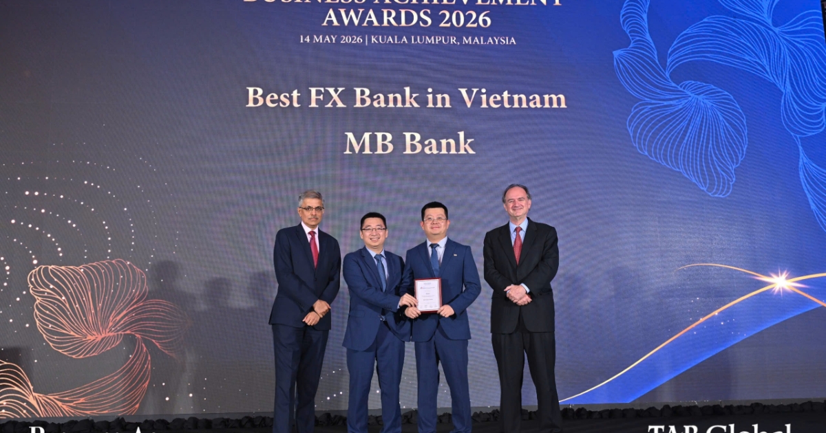 MB lần thứ ba liên tiếp được vinh danh “Ngân hàng giao dịch ngoại hối tốt nhất Việt Nam 2026”