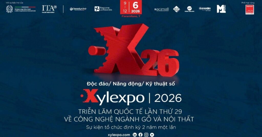 Xylexpo 2026: Điểm hẹn công nghệ gỗ và nội thất toàn cầu trở lại vào tháng 6 tới tại Ý