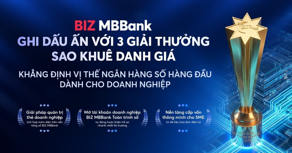 MB ghi dấu ấn với 5 giải thưởng Sao Khuê 2026