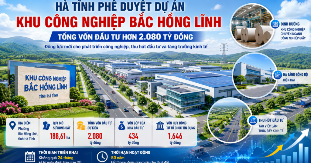 Hà Tĩnh mở rộng quỹ đất công nghiệp với dự án hơn 2.080 tỷ đồng