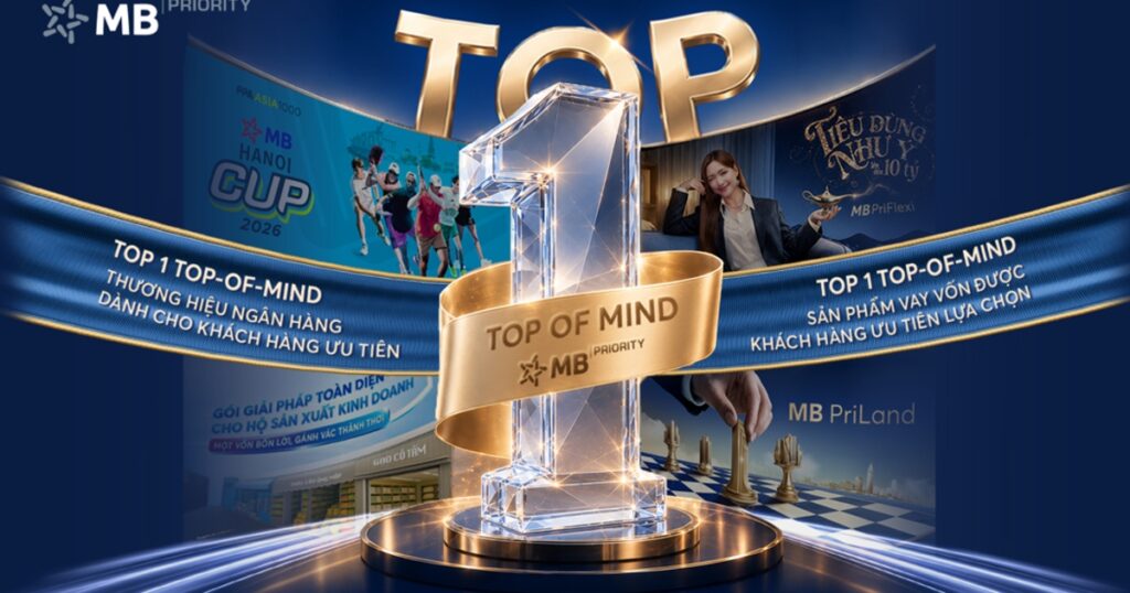 MB đạt Top 1 thương hiệu ngân hàng và sản phẩm vay cấp vốn dành cho khách hàng ưu tiên