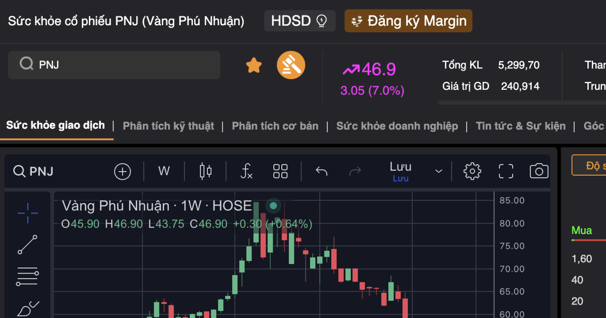 PNJ bất ngờ đảo chiều ngoạn mục: Cổ phiếu kịch trần sau chuỗi ngày bốc hơi gần một nửa giá trị